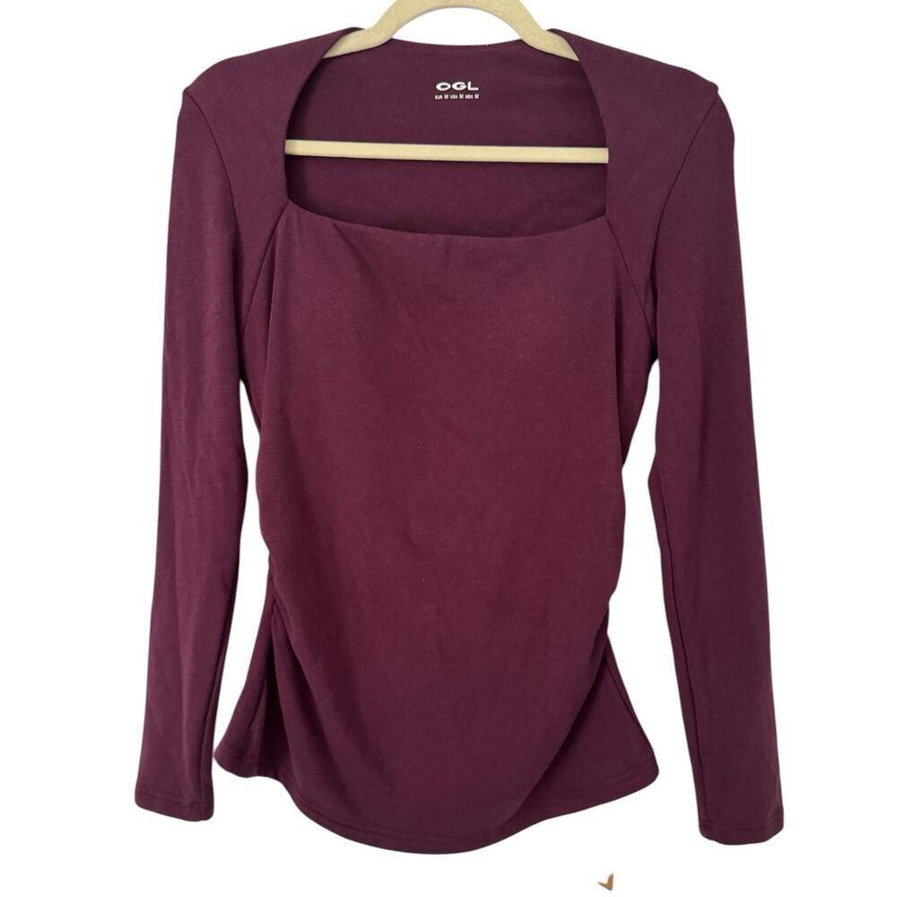 NWT OGL Angular Square Neck Eco Mousse Brami Top Medium Plum Purple